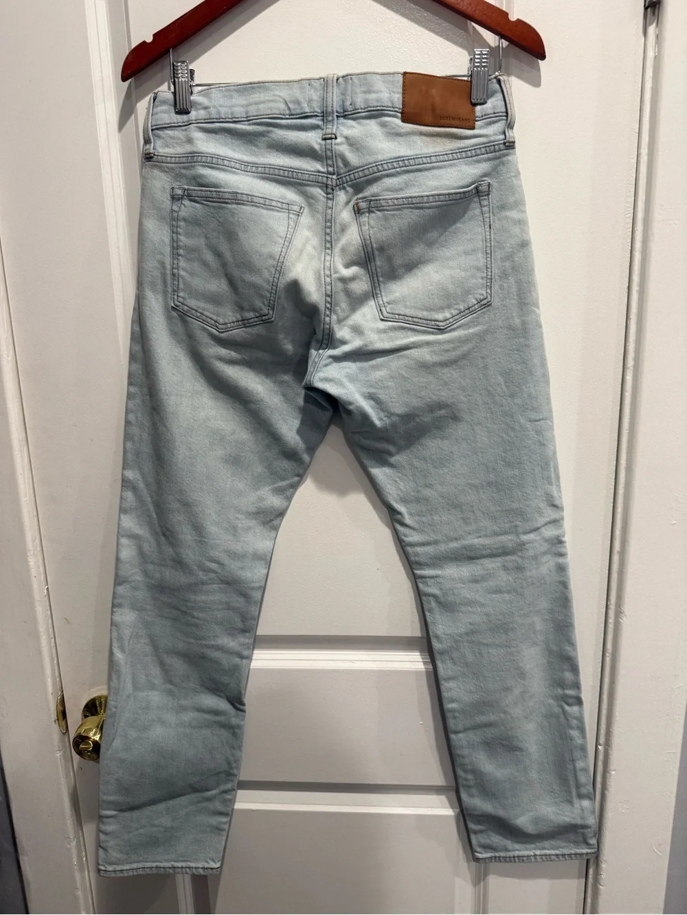 J. Crew Men’s Slim Straight Jeans in Light Wash Blue